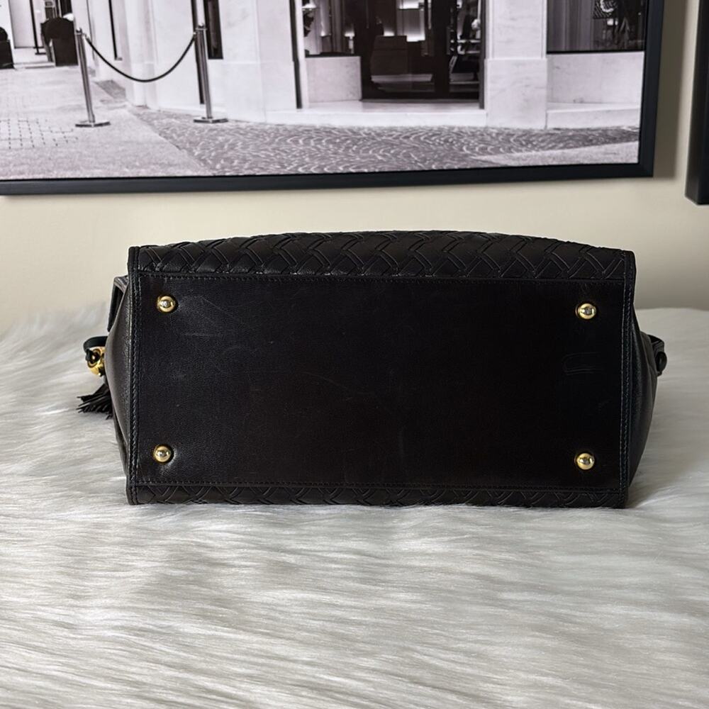 BALLY HandBag Leather Brown Gold Authentic - Picture 10 of 13